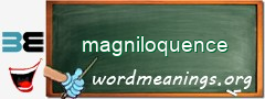 WordMeaning blackboard for magniloquence